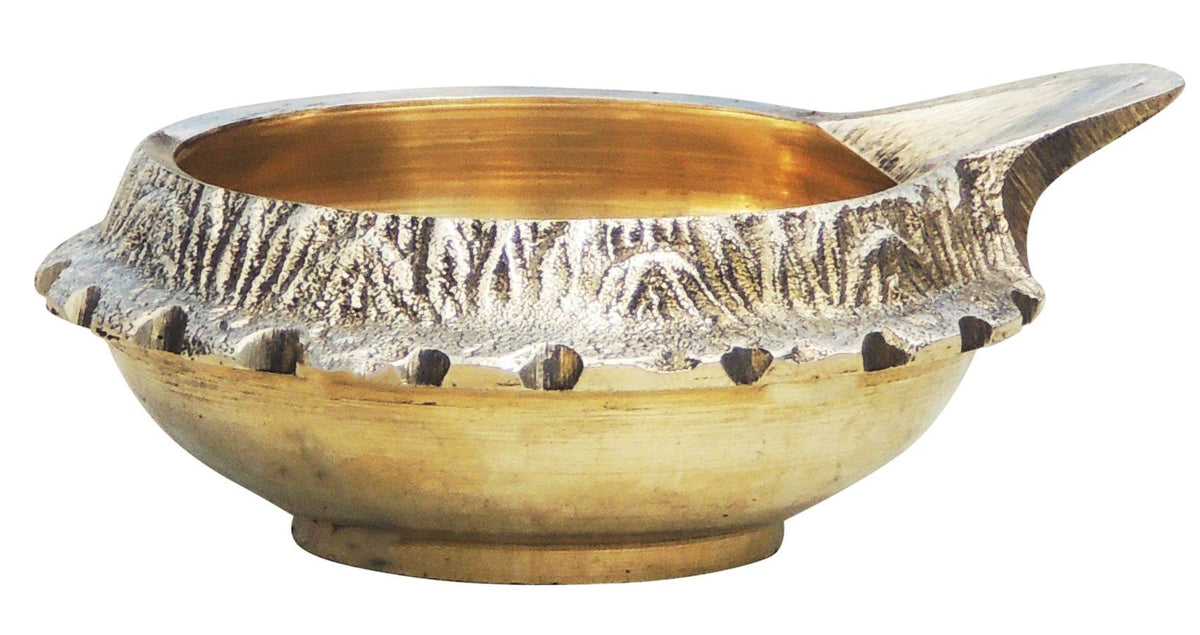 Brass Table Decor Oil Lamp Kuber Deepak - 3*2.5*1.2 inch (Z140 D)