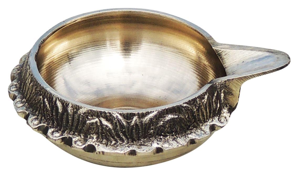 Brass Table Decor Oil Lamp Kuber Deepak - 3.2*2.7*1.3 inch (Z140 E)