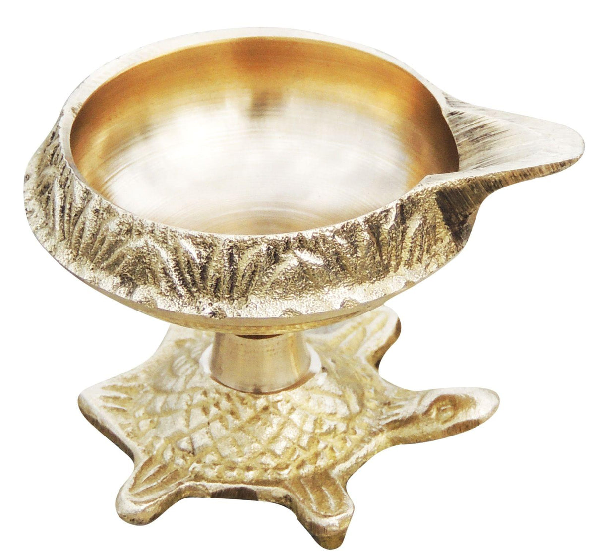Brass Table Decor Oil Lamp Deepak On Tortoise - 2.2*1.7*1.5 inch (Z141 B)