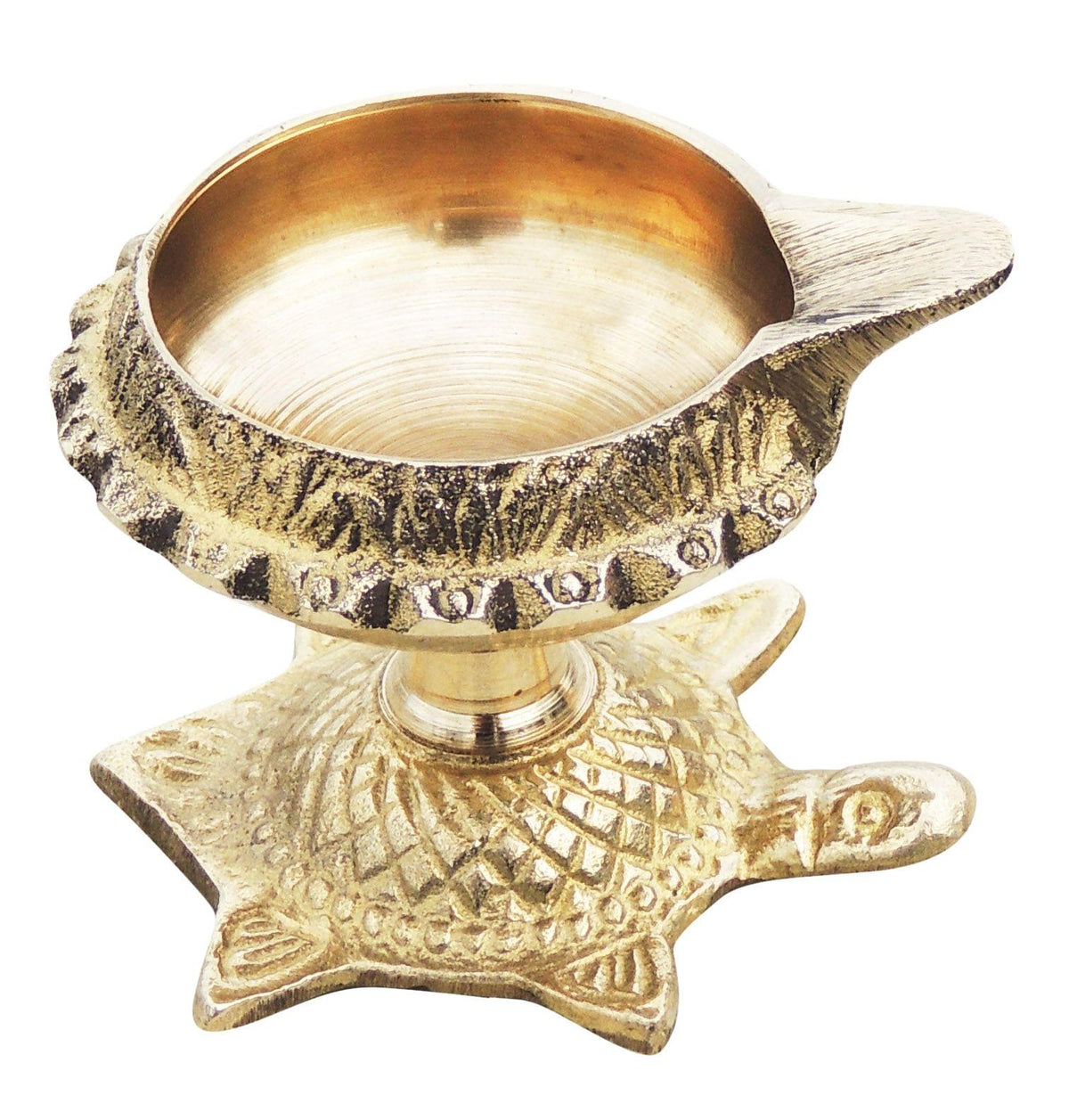 Brass Table Decor Oil Lamp Deepak On Tortoise  6 Pcs.) - 2.4*2.1*2 inch (Z141 C)