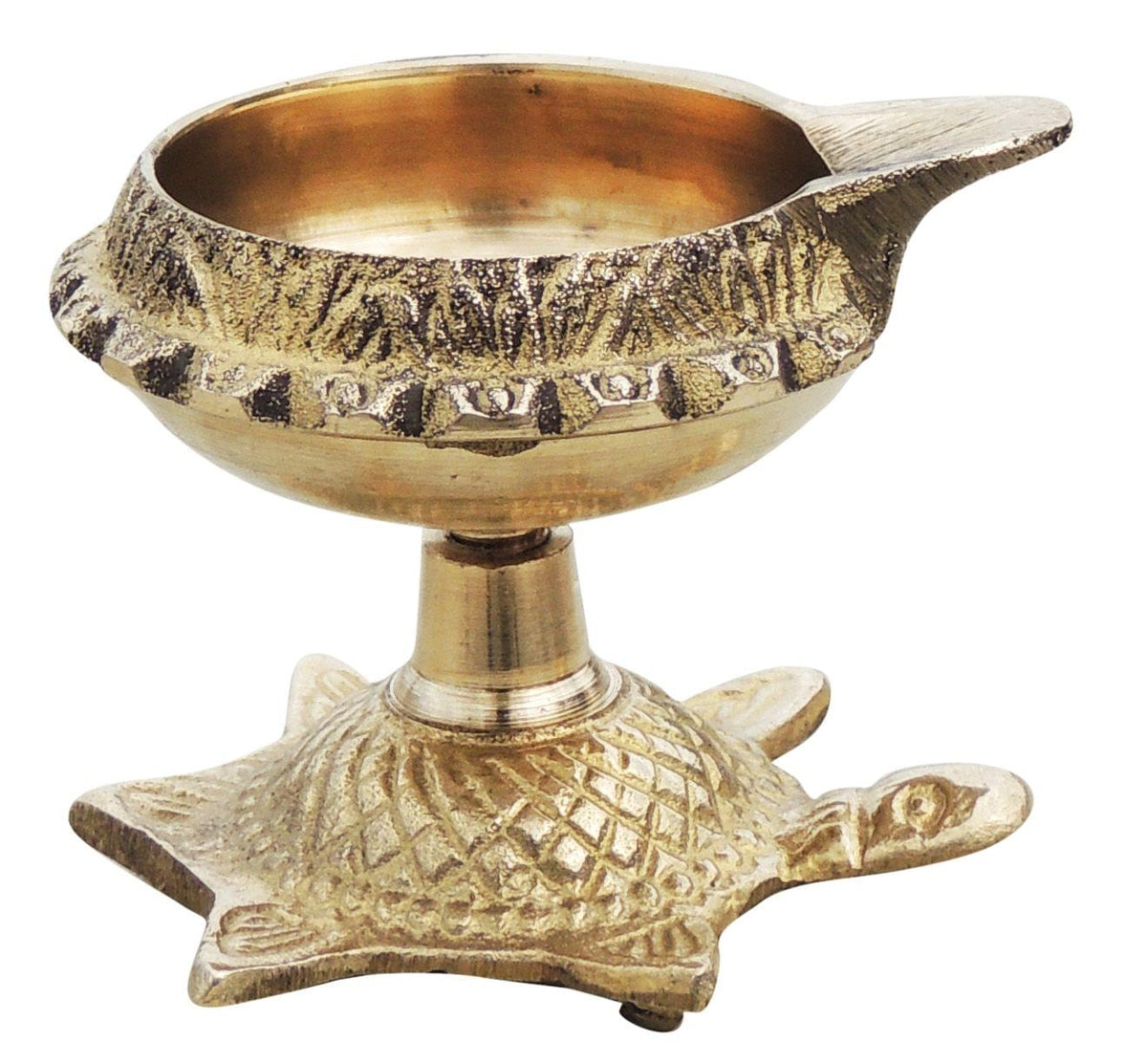 Brass Table Decor Oil Lamp Deepak On Tortoise  6 Pcs.) - 2.4*2.1*2 inch (Z141 C)