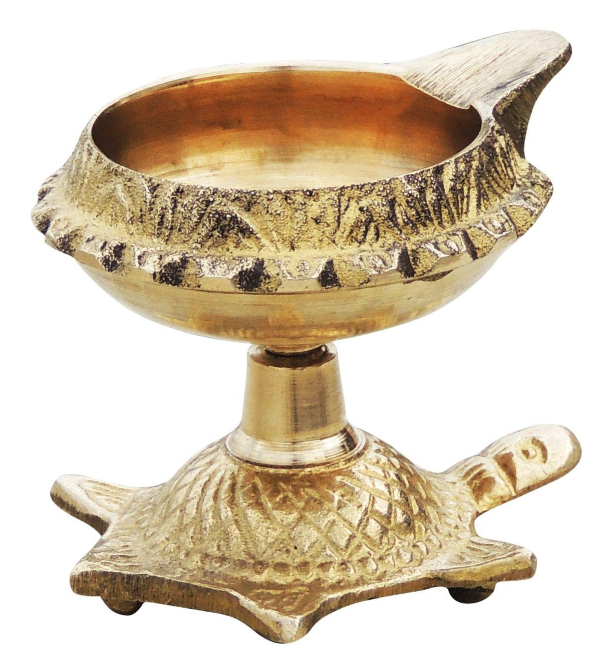 Brass Table Decor Oil Lamp Deepak On Tortoise  6 Pcs.) - 2.4*2.1*2 inch (Z141 C)