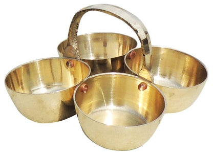 Brass Chokta Small 4 Bowl Combined - 2.9*2.9*1.9 inch (Z142 A)