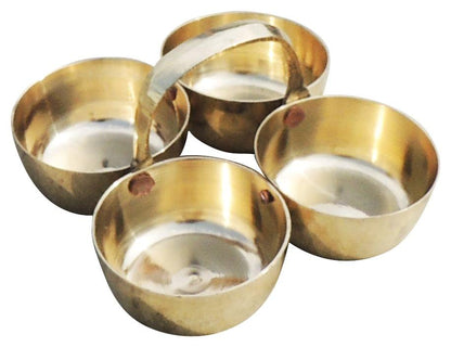 Brass Chokta Small 4 Bowl Combined- 3.1*3.1*1.8 inch (Z142 B)