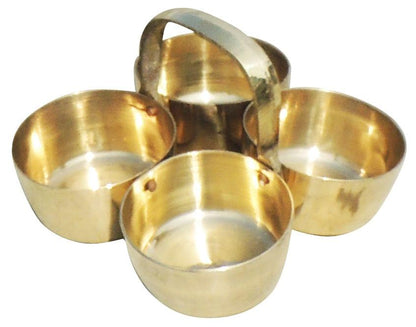 Brass Chokta Small 4 Bowl Combined - 3.4*3.4*2.2 inch (Z142 C)