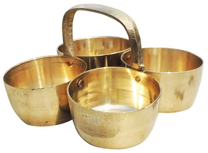 Brass Chokta Small 4 Bowl Combined - 3.6*3.6*2.3 inch (Z142 D)