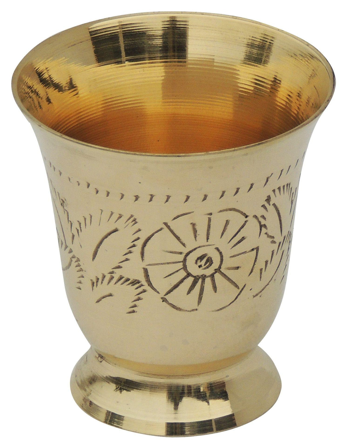 Brass Lemon Glass 150 Ml - 3*3*3.2 inch (Z179 C)