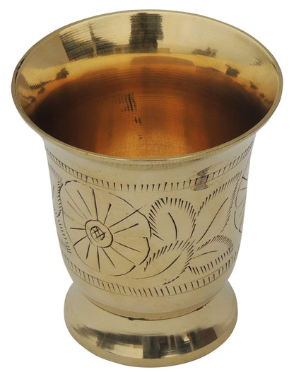 Brass Lemon Glass 200 Ml - 3.2*3.2*3.5 inch (Z179 D)