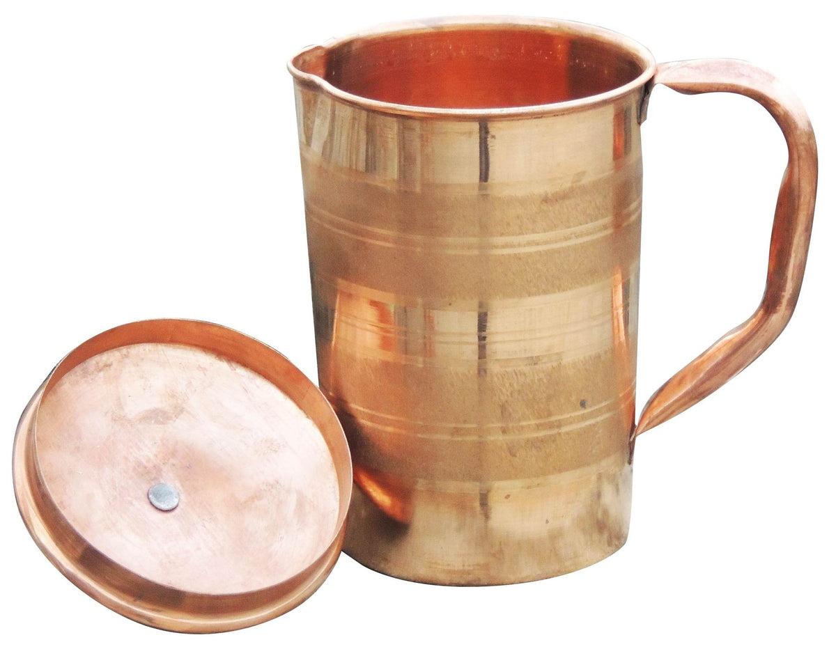 Pure Copper Jug 1.3 Liter - 4.5*4.5*8 inch (Z189 D)
