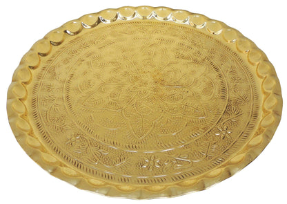 Brass Thali EM _1.32 Kg - 19.8*19.8*1 inch (Z203 C)