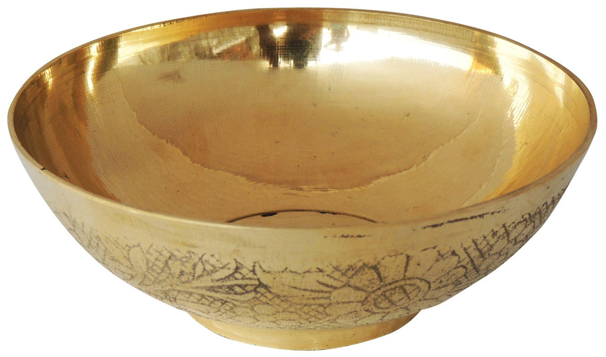 Brass Bowl Katora Embose Medium - 4.7*4.7*2 inch (Z215 C)