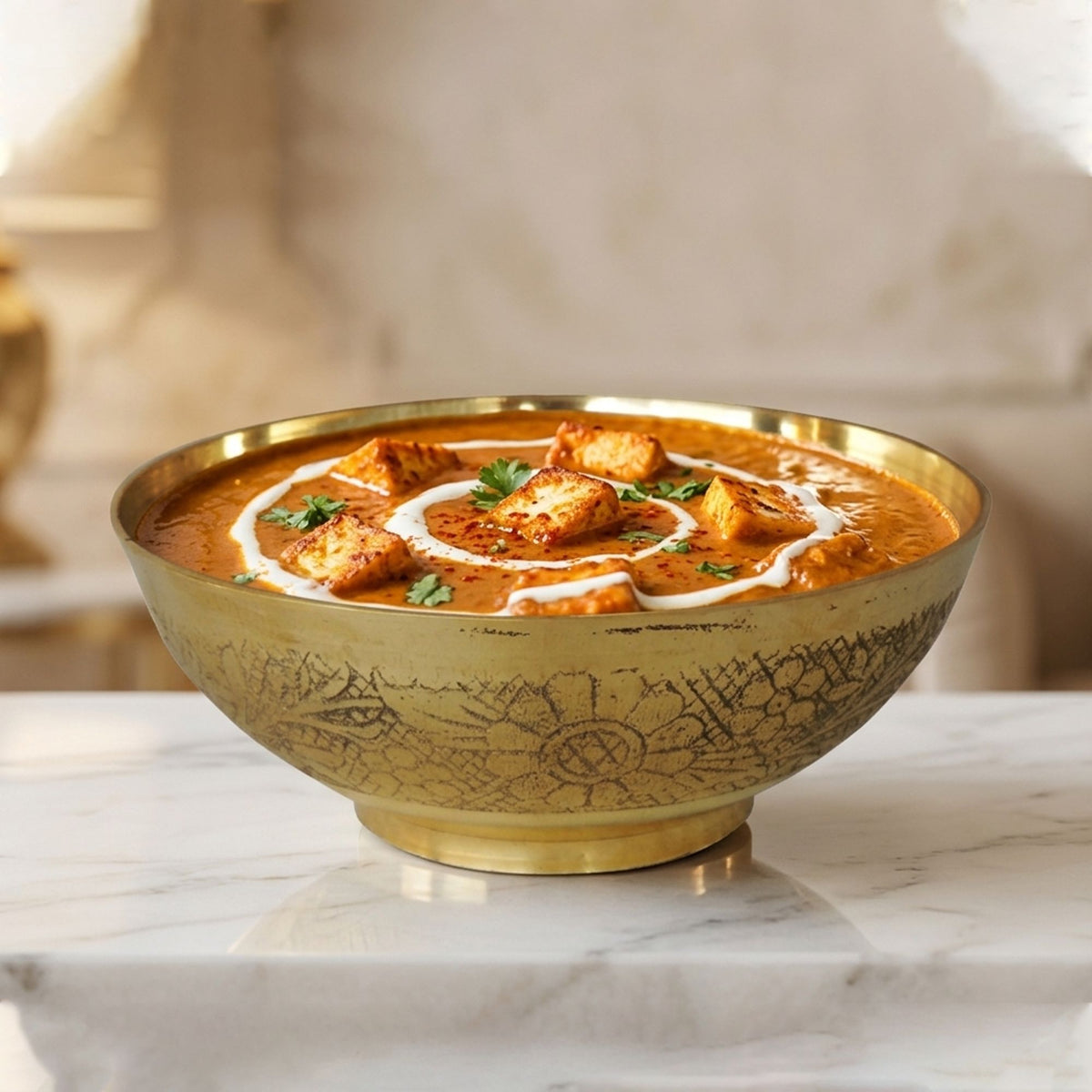 Brass Bowl Katora Embose Medium - 4.7*4.7*2 inch (Z215 C)
