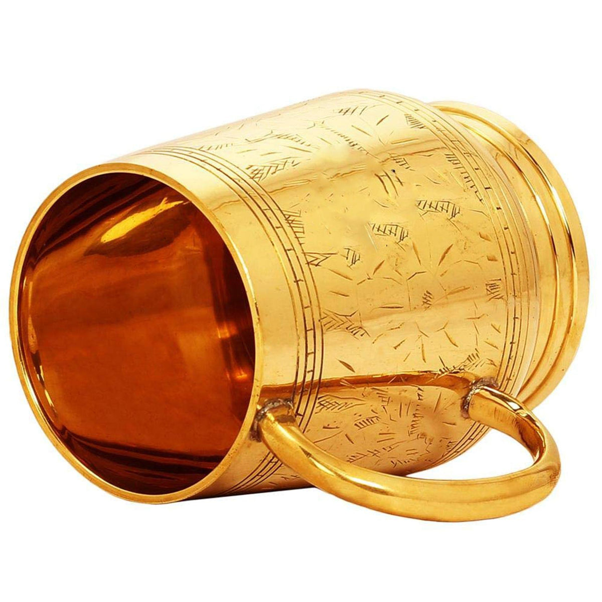 Brass Beer Mug Glass 400 Ml - 4*3*4.2 inch (Z267 C)