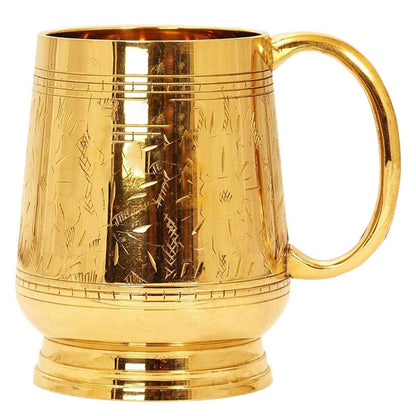 Brass Beer Mug Glass 400 Ml - 4*3*4.2 inch (Z267 C)