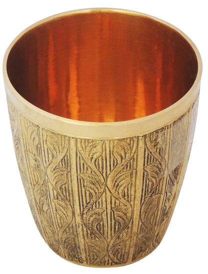 Pure Brass Glass, 220 ML - 3*3*3.2 inch (Z268 C)