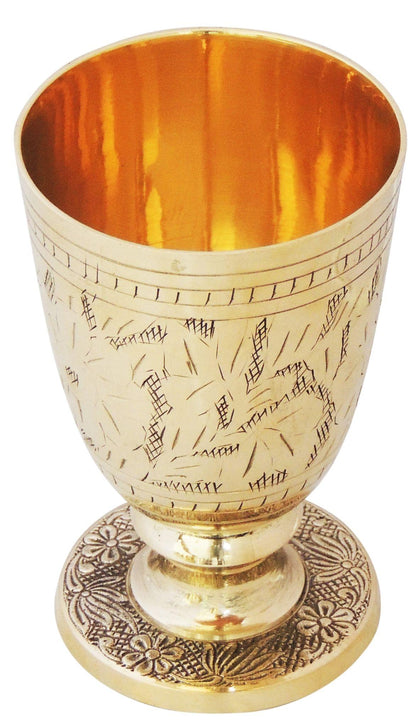 Pure Brass Glass, 260 ML - 3*3*5 inch (Z268 F)