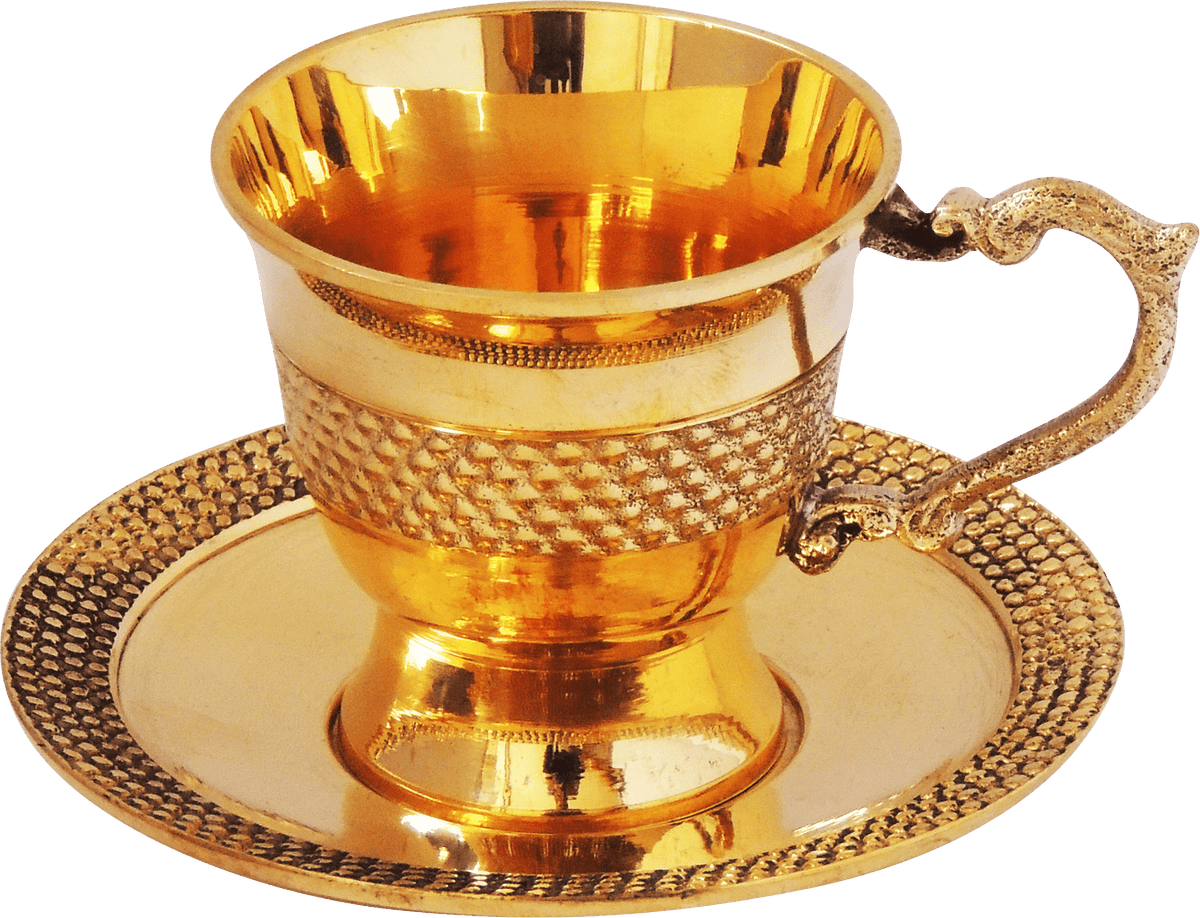Brass Tea Cup Saucer Set - 110 Ml  (Z272 B)