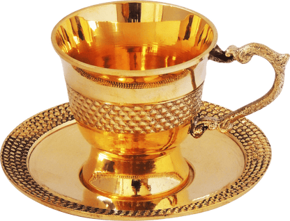 Brass Tea Cup Saucer Set - 110 Ml  (Z272 B)