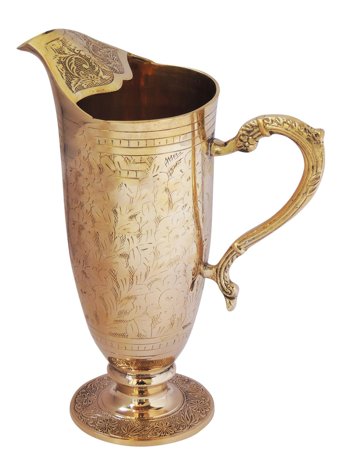 Brass Jug Mughal Design 1.3 Litre - 9*5*12 inch (Z282 C)