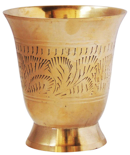 Brass Lemon Glass 150 Ml - 3*3*3.5 inch (Z304 B)
