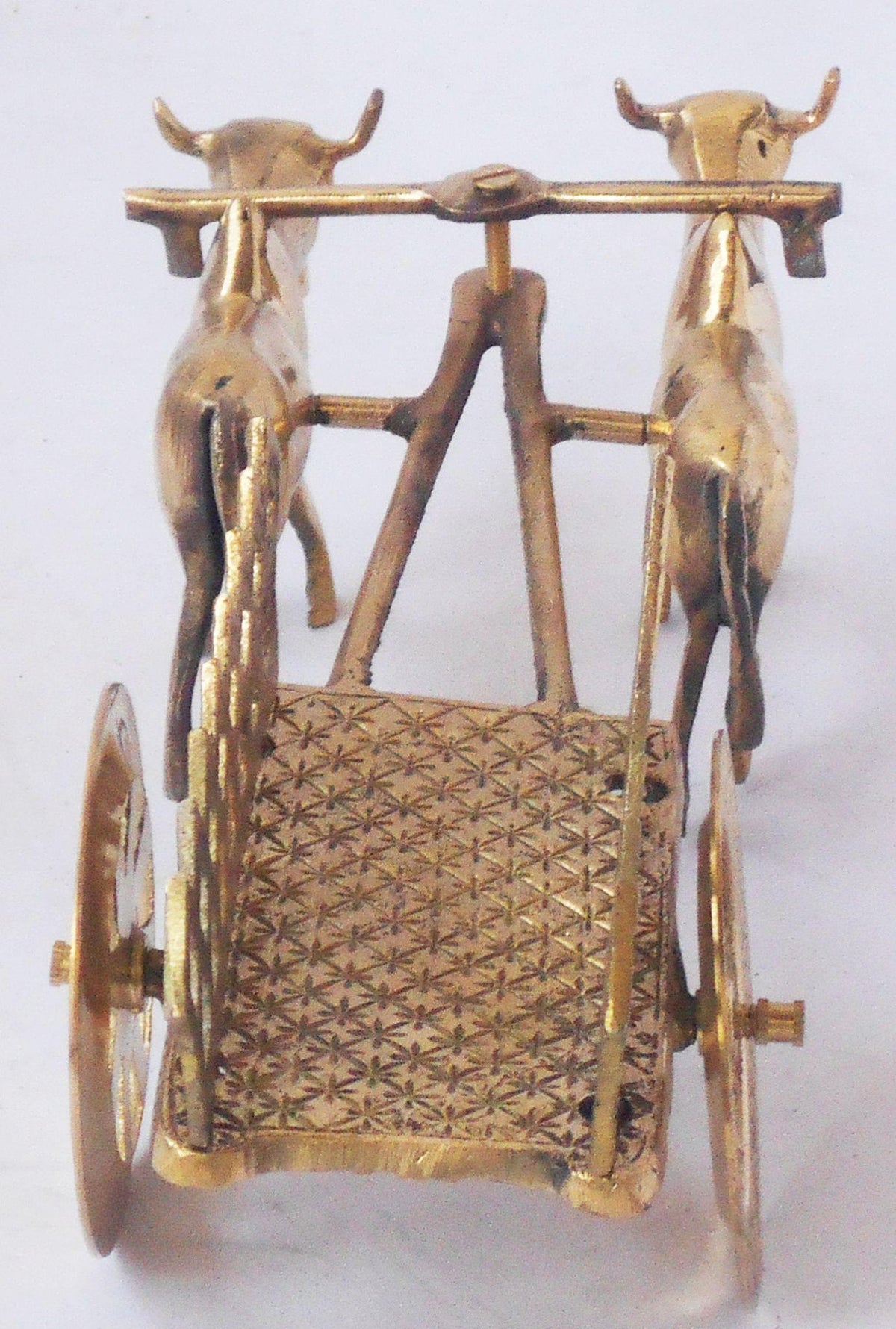 Brass Showpiece Bull Cart Statue  - 10*4*3.5 inch (Z356 D)