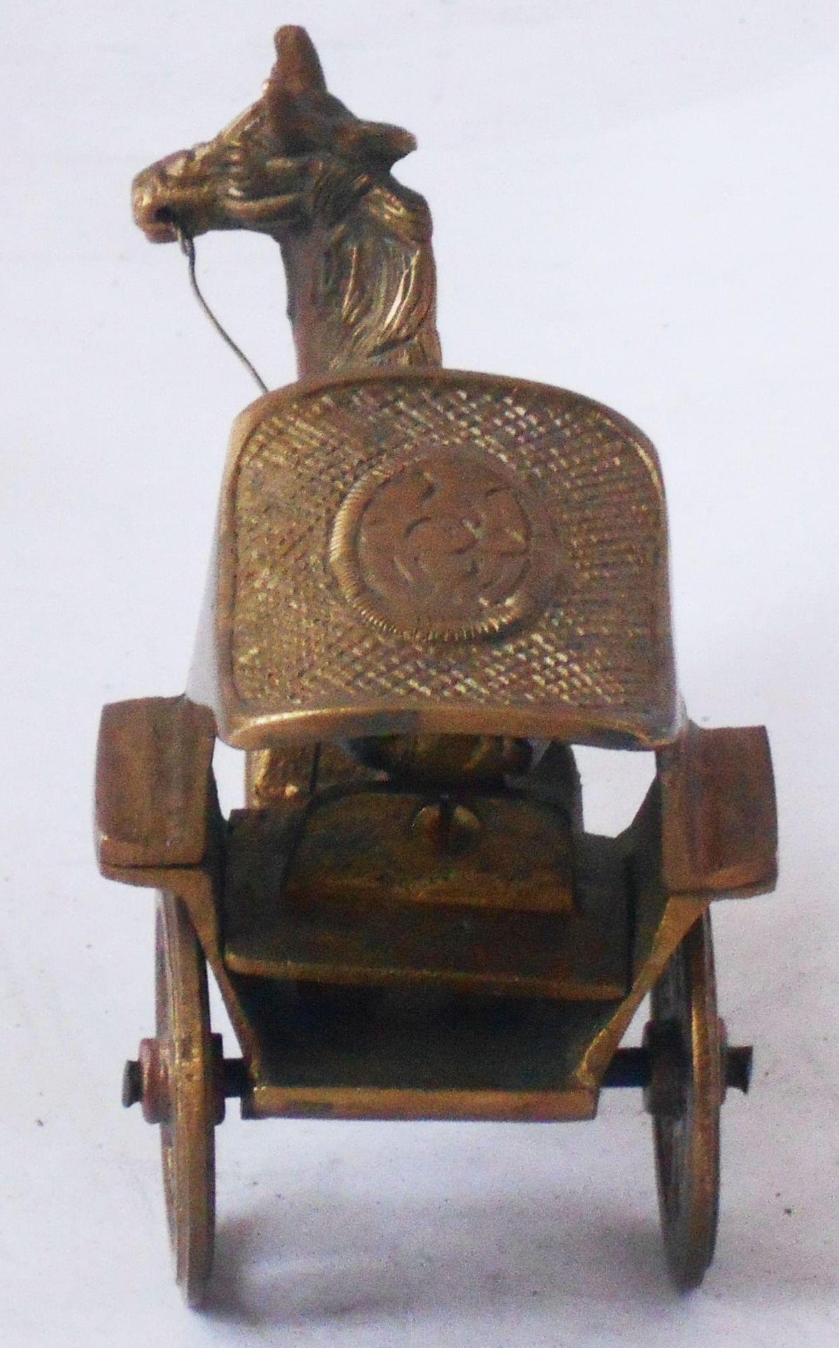Brass Showpiece Hourse Cart Statue  - 6*3.5*3.2 inch (Z361 C)