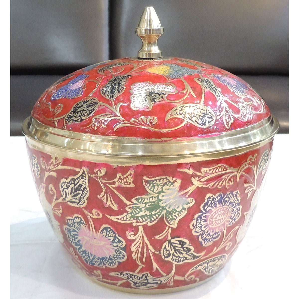 Brass Powder Pot - 6*6*6.5 Inch (Z377 G)