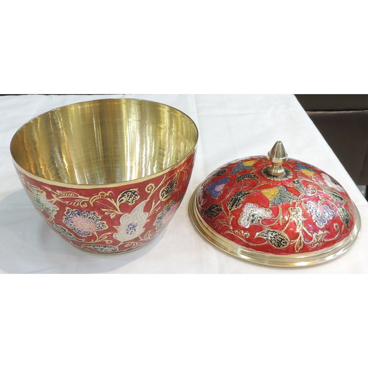 Brass Powder Pot - 6*6*6.5 Inch (Z377 G)