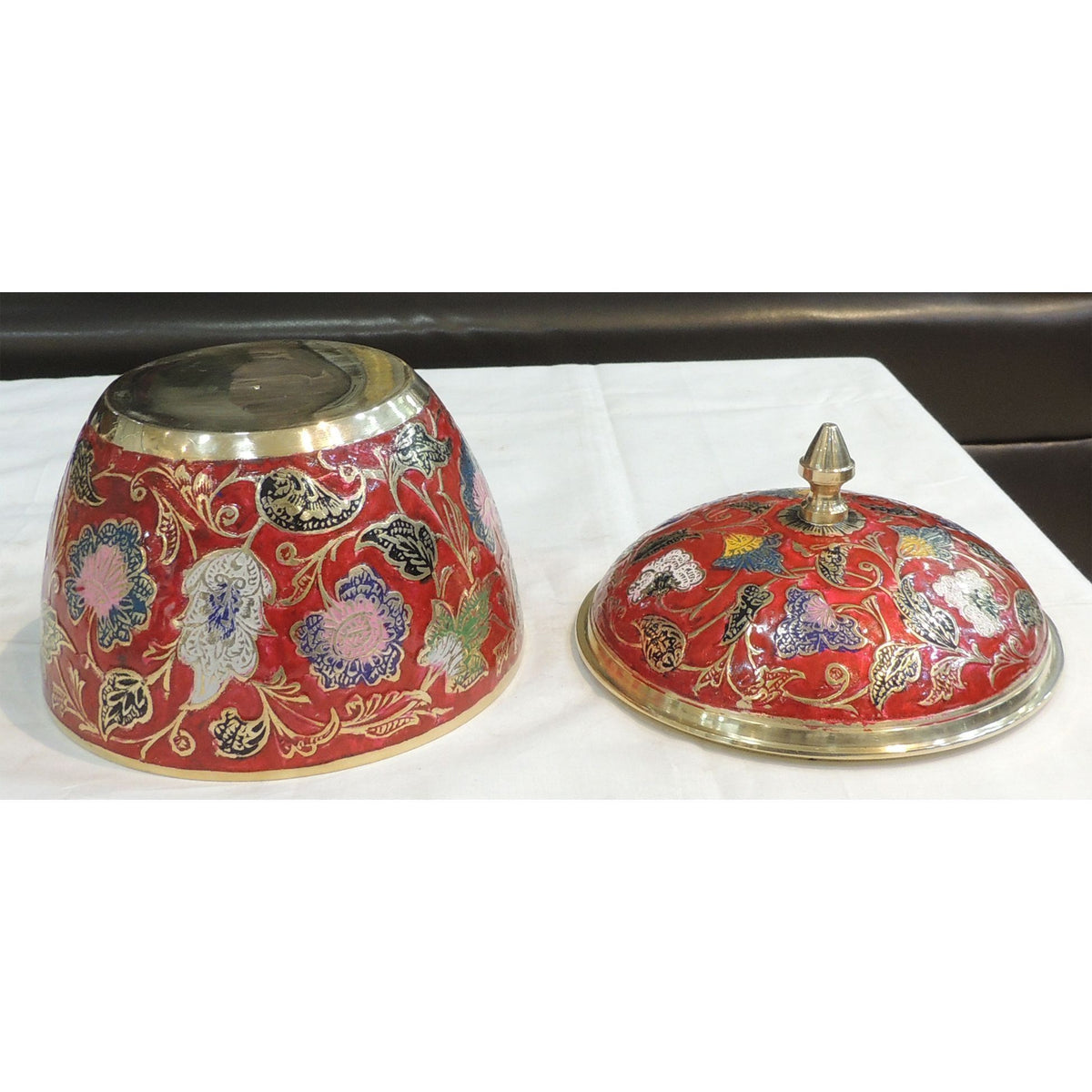 Brass Powder Pot - 6*6*6.5 Inch (Z377 G)