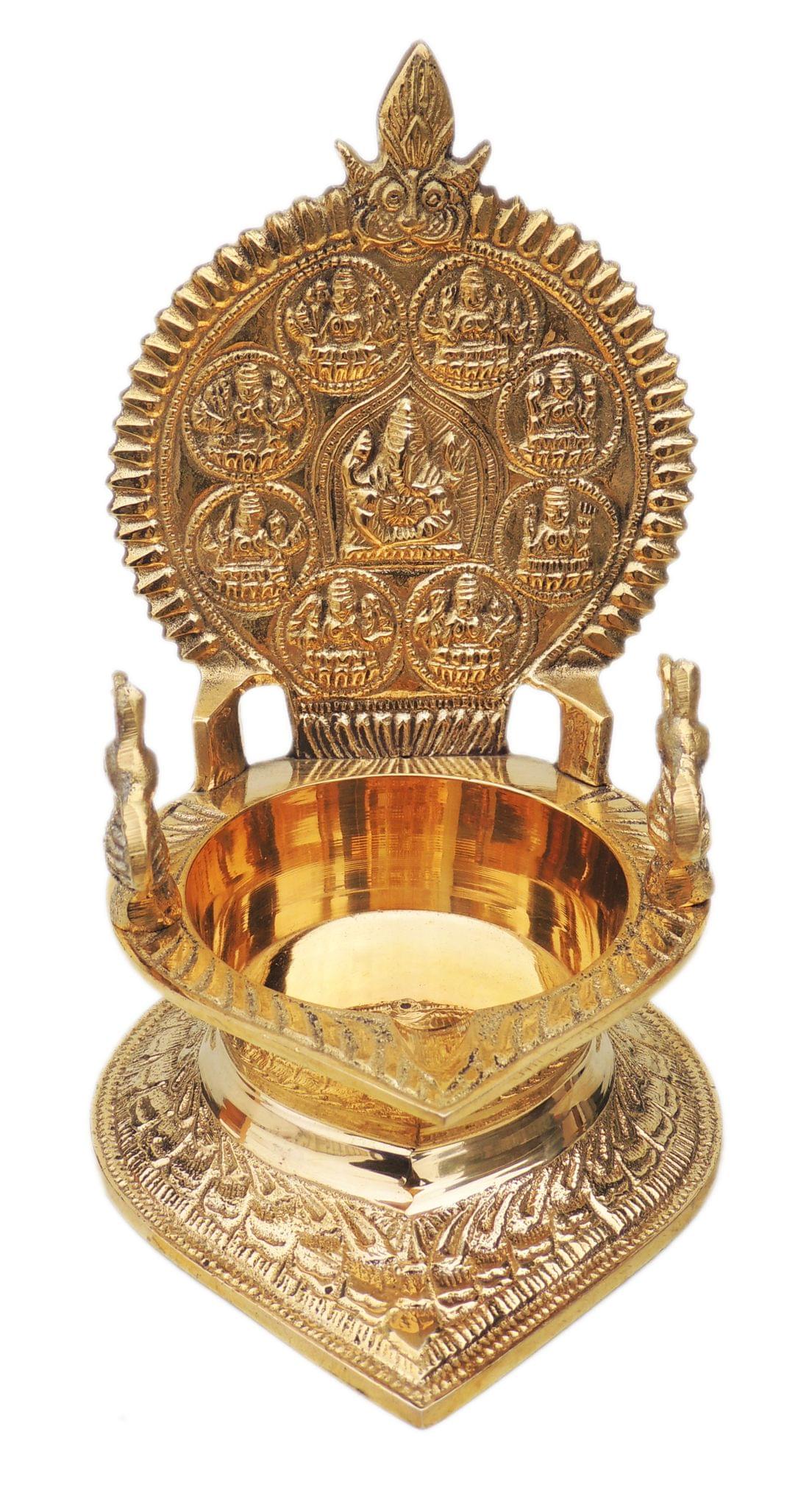 Brass Table Decor Oil Lamp Kamakshi Deepak - 5.2*4*7.1 inch (Z392 M)