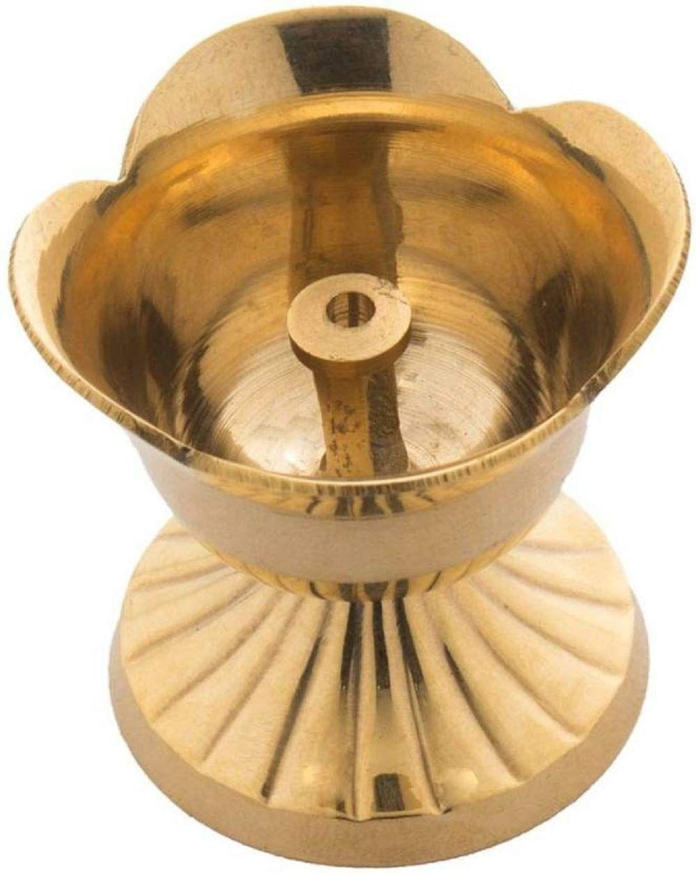 Brass Showpiece Gulab Deepak Statue  - 1.7*1.7*1.7 Inch (Z408 A)