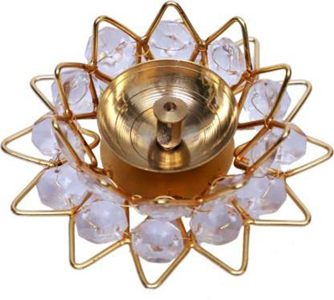Brass Fancy Bowl Crystal Deepak No. 3 - 4.4*4.4*2 inch (Z423 C)