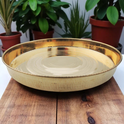 Brass Thali No. 12 With Brass Finish - 11*11*1.5 inch (Z441 F)