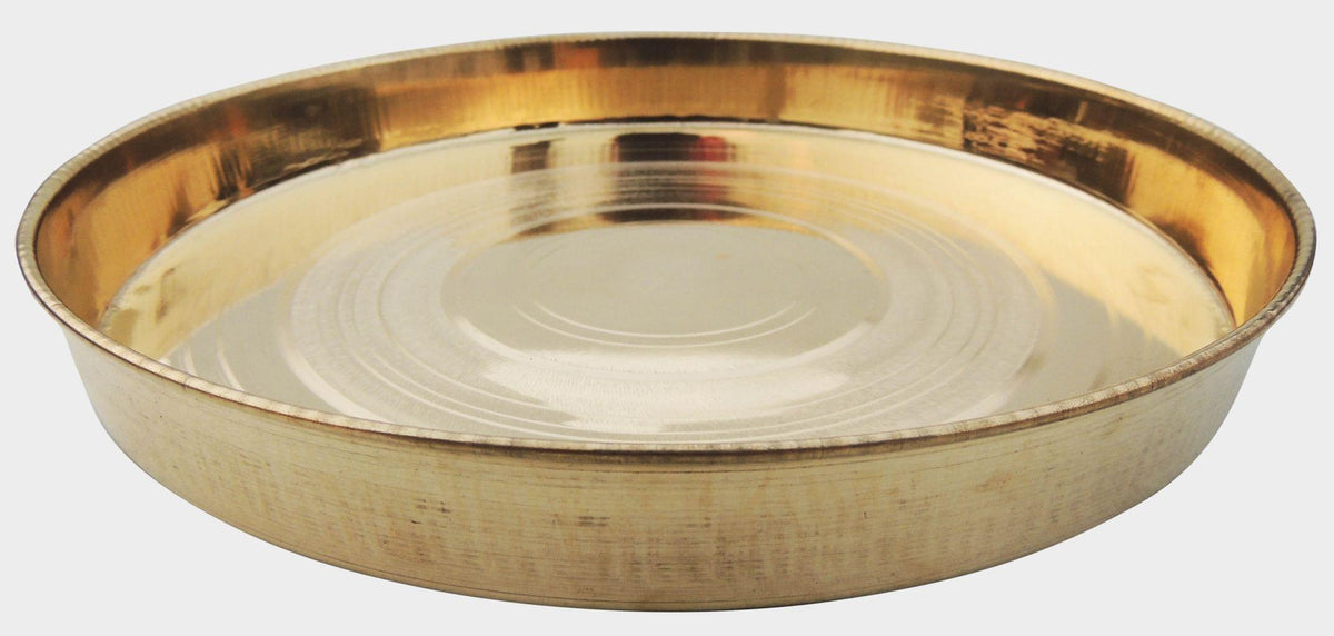 Brass Thali No. 12 With Brass Finish - 11*11*1.5 inch (Z441 F)