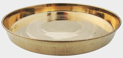 Brass Thali No. 12 With Brass Finish - 11*11*1.5 inch (Z441 F)