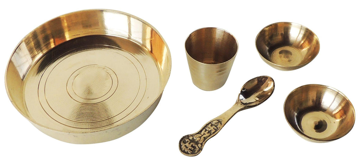 Brass Laddu Gopal Thali Set - 4*4*1.4 inch (Z460 F)