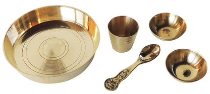 Brass Laddu Gopal Thali Set - 4*4*1.4 inch (Z460 F)