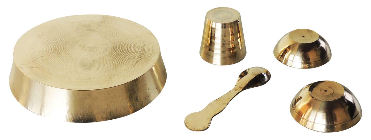 Brass Laddu Gopal Thali Set - 4*4*1.4 inch (Z460 F)