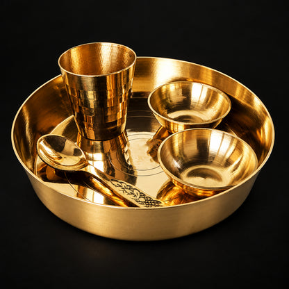 Brass Laddu Gopal Thali Set - 5*5*1.5 inch (Z460 G)