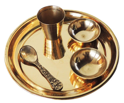 Brass Laddu Gopal Thali Set - 4.5*4.5*1.1 inch (Z461 D)