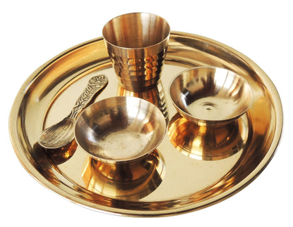 Brass Laddu Gopal Thali Set - 5*5*1.3 inch (Z461 F)