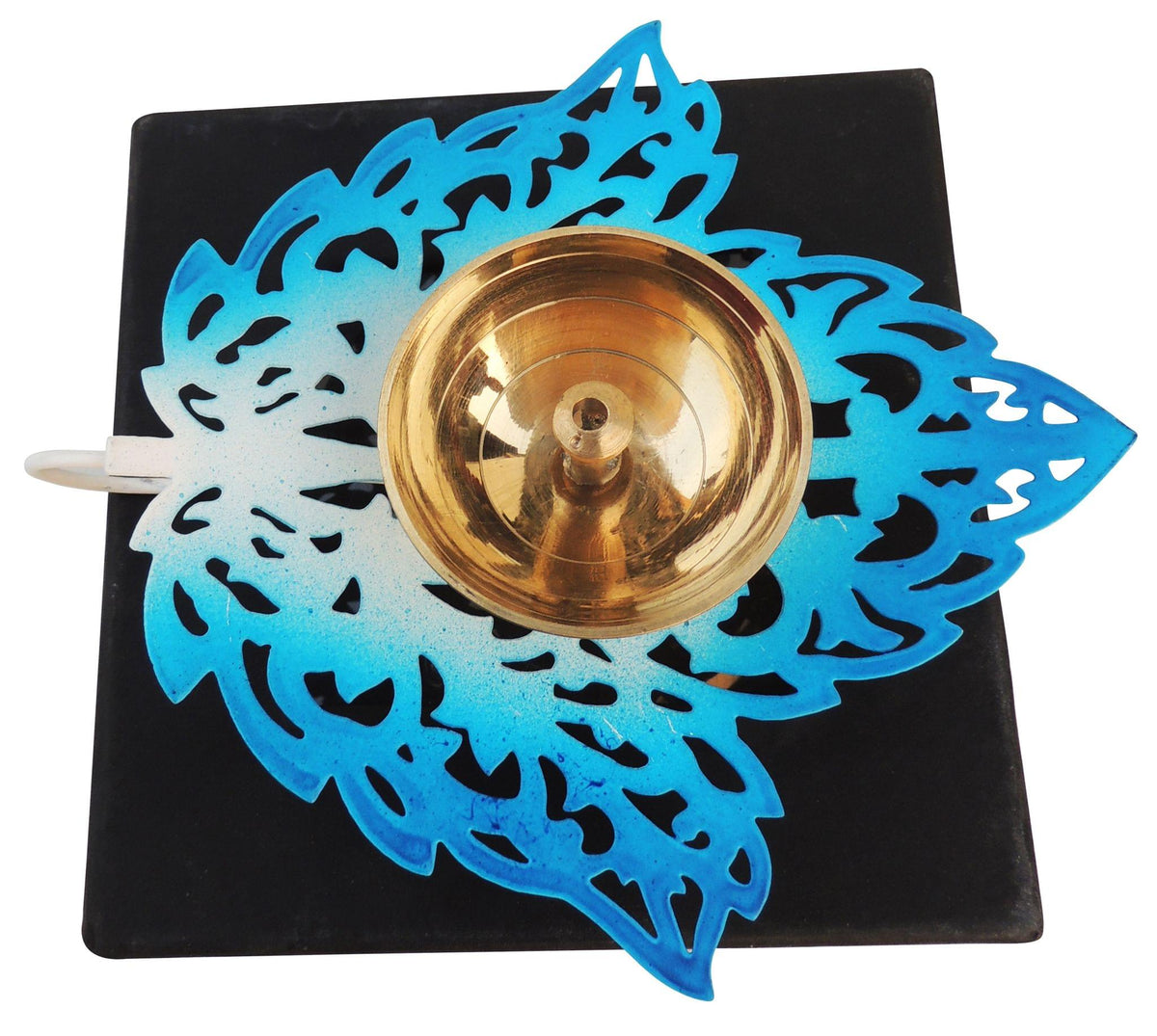 Brass & Iron Showpiece Table Decor Deepak - 4.7*4.7*2 Inch (Z485 A)