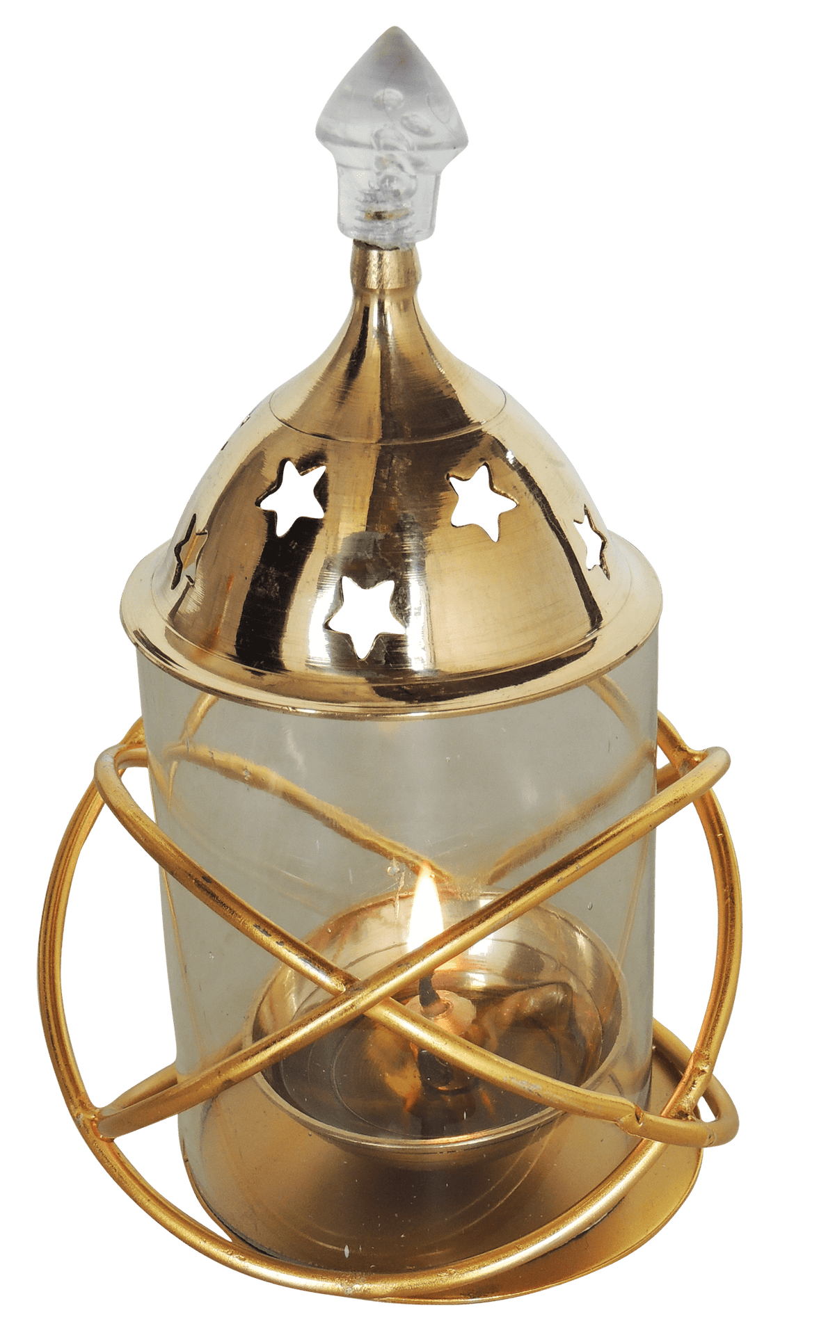 Iron & Brass Ring Udapi Chimney Deepak No. 2 -3.5*3.5*6.5 Inches (Z514 B)