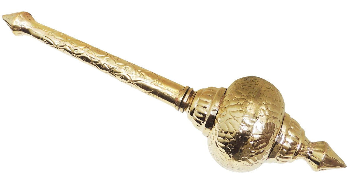 Brass Hanuman Mace, Gada No. 4  -  4.5*4.5*18.5 Inch (Z531 D)