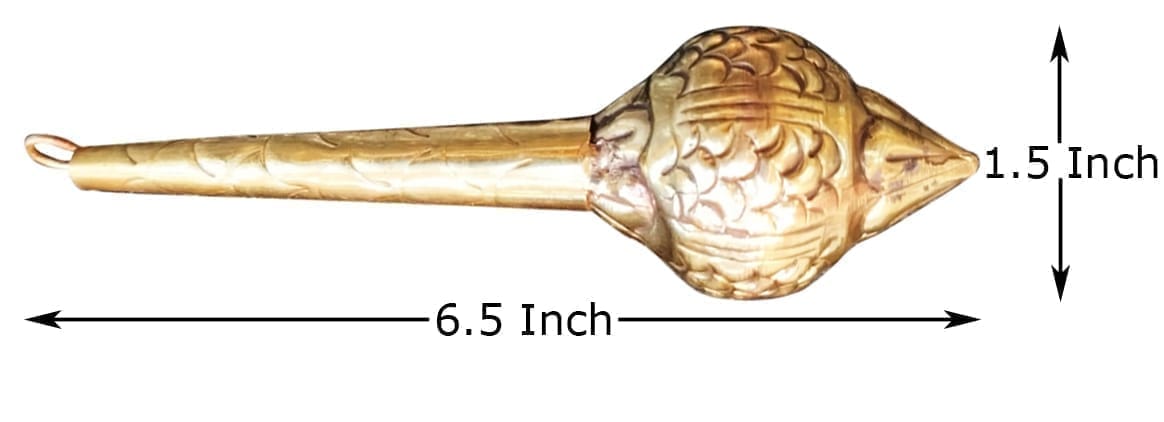 Brass Hanuman Mace, Gada - 1.5*1.5*6.5 Inch (Z531 Y)