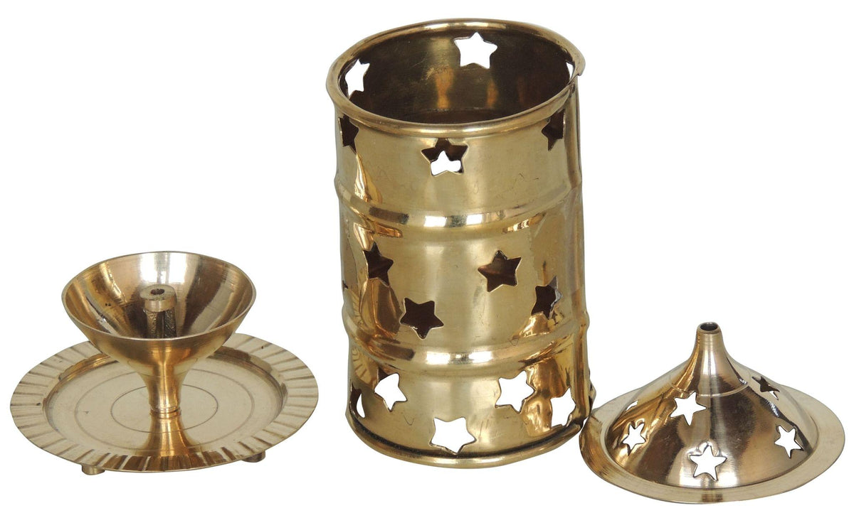 Brass Table Decor Oil Lamp, Deepak - 2.5*2.5*4.5 Inch (Z539 A)