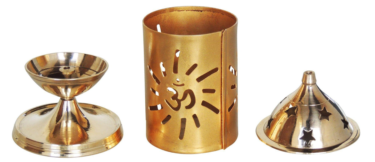 Brass & Iron Om Deepak - 3*3*5 Inch (Z540 B)