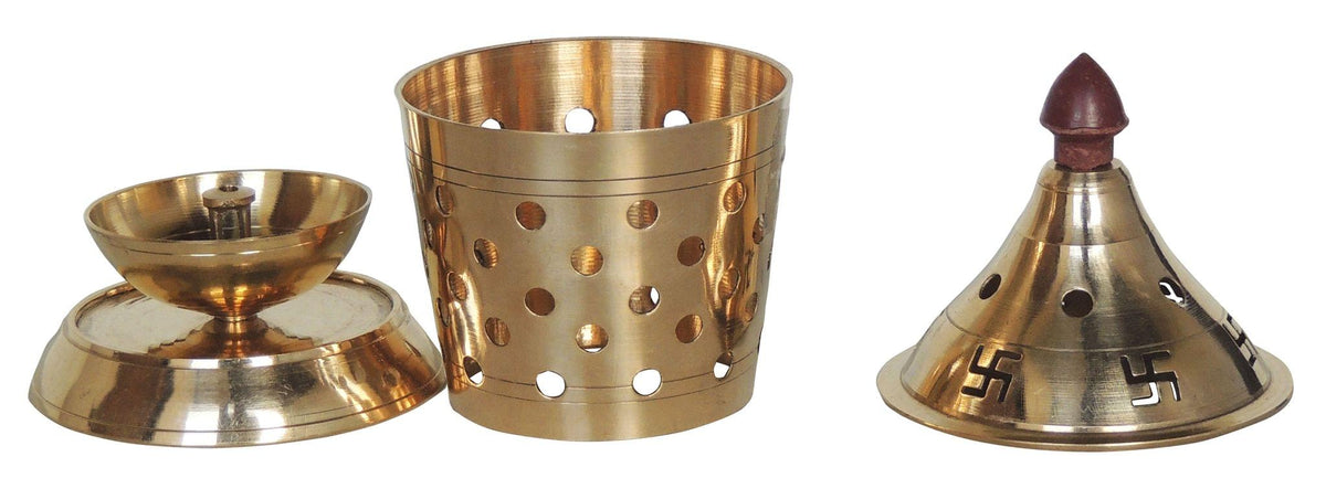 Brass Table Decor Oil Lamp, Deepak - 3*3*4.5 Inch (Z542 B)