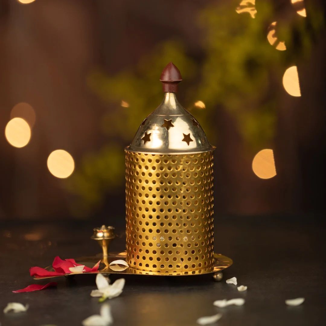 Brass Table Decor Oil Lamp, Deepak - 5*3*4.5 Inch (Z543 A)