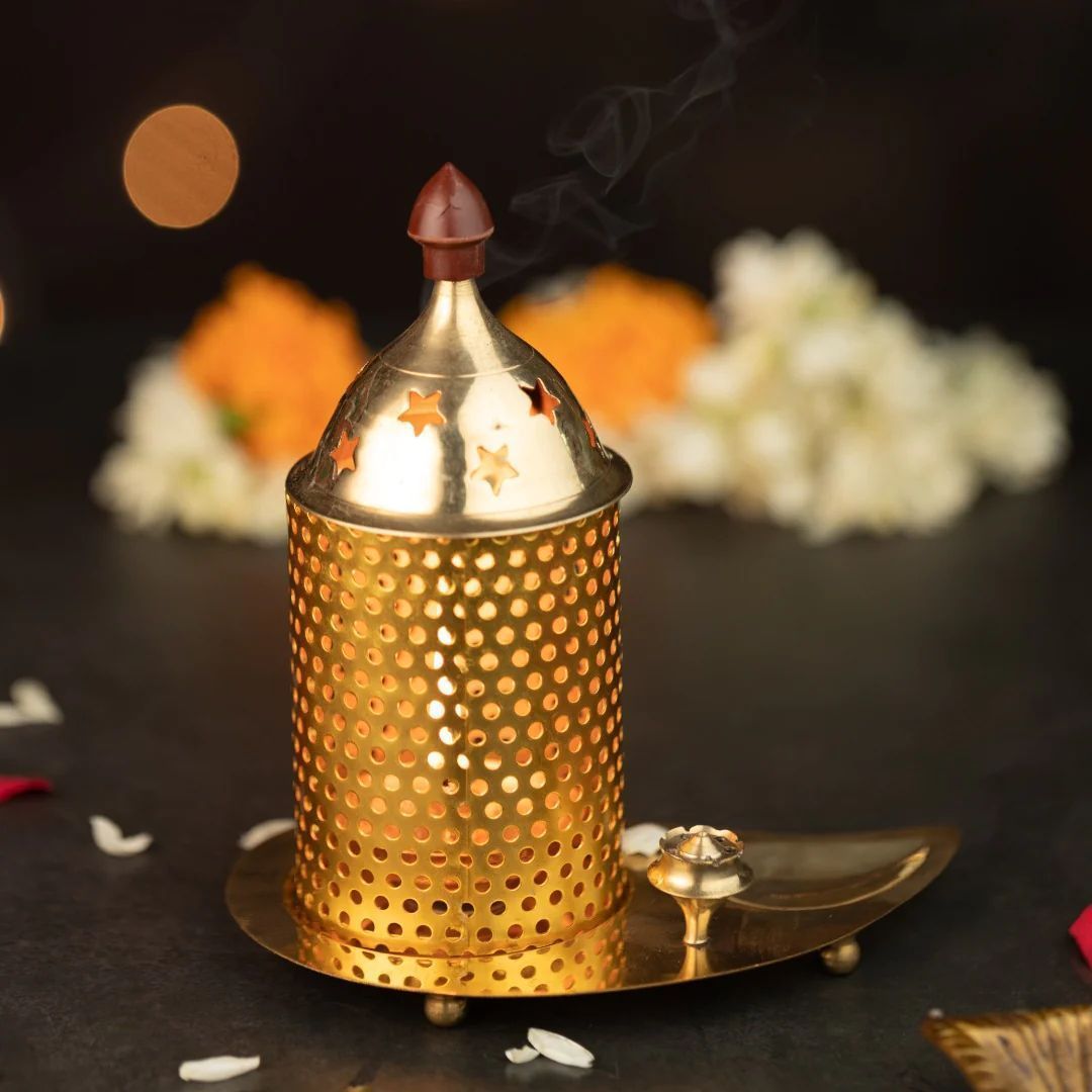 Brass Table Decor Oil Lamp, Deepak - 5*3*4.5 Inch (Z543 A)